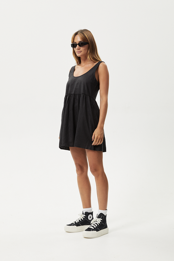 Afends Jesse Hemp Mini Dress Black