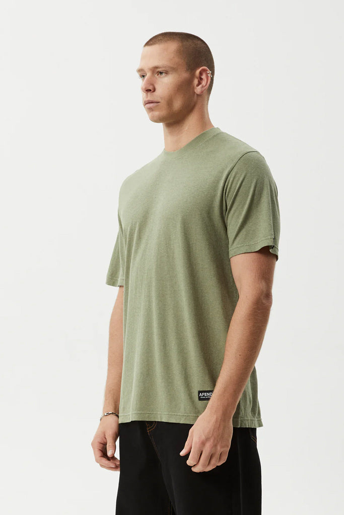 Afends Classic - Retro Tee - Oil Green