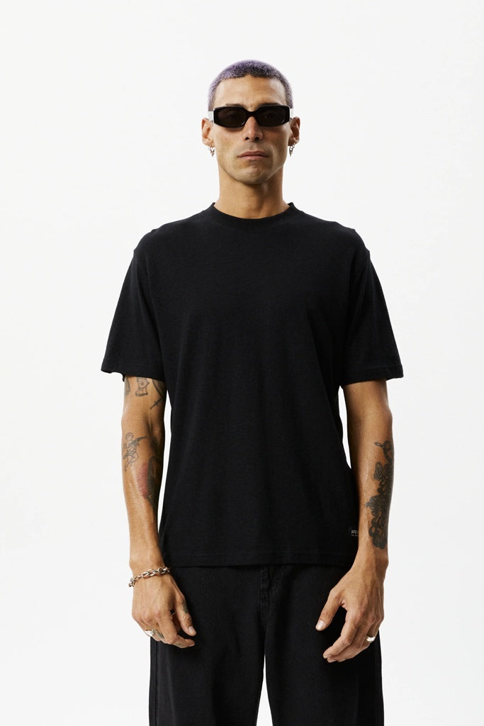 Afends Classic Hemp Retro Fit Tee Black