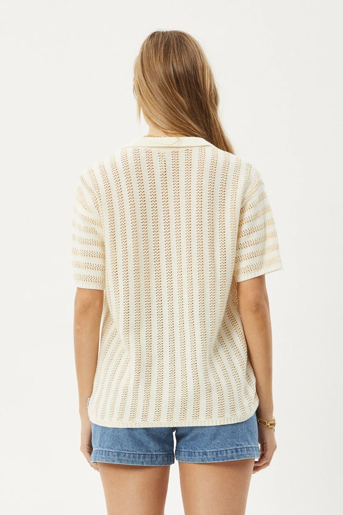 Afends Claudia Knit Shirt White / Sand