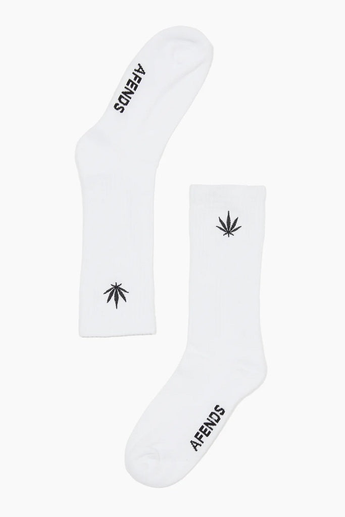 Afends Happy Socks One Pack White
