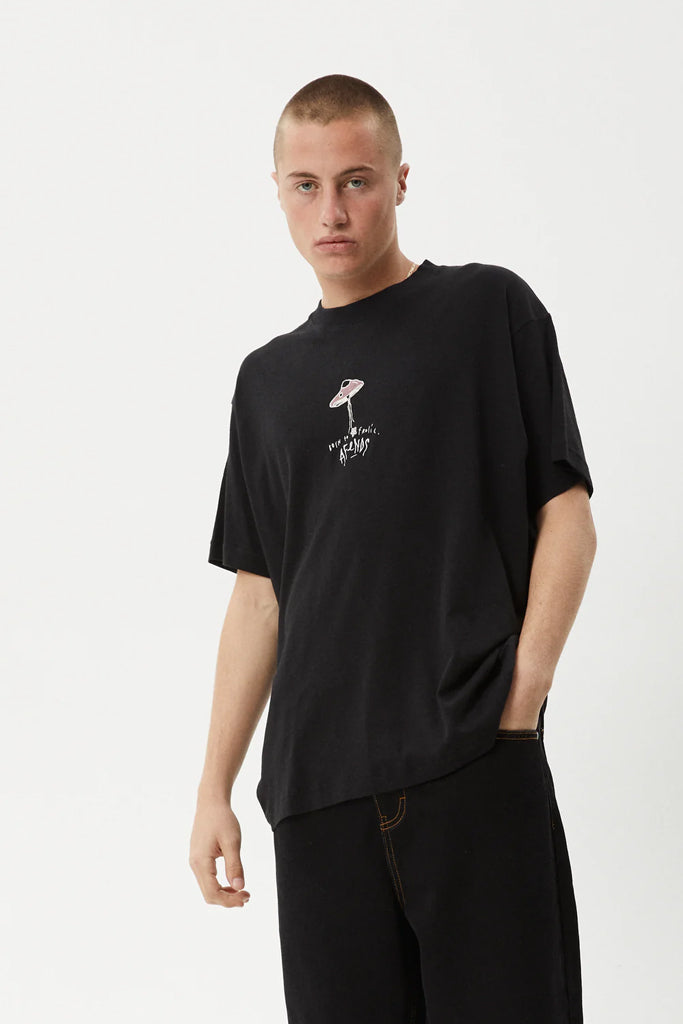 Afends High Priority Boxy Fit Tee Black