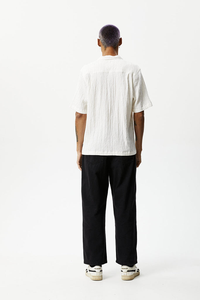 Afends Calm Hemp Cuban Short Sleeve Shirt White