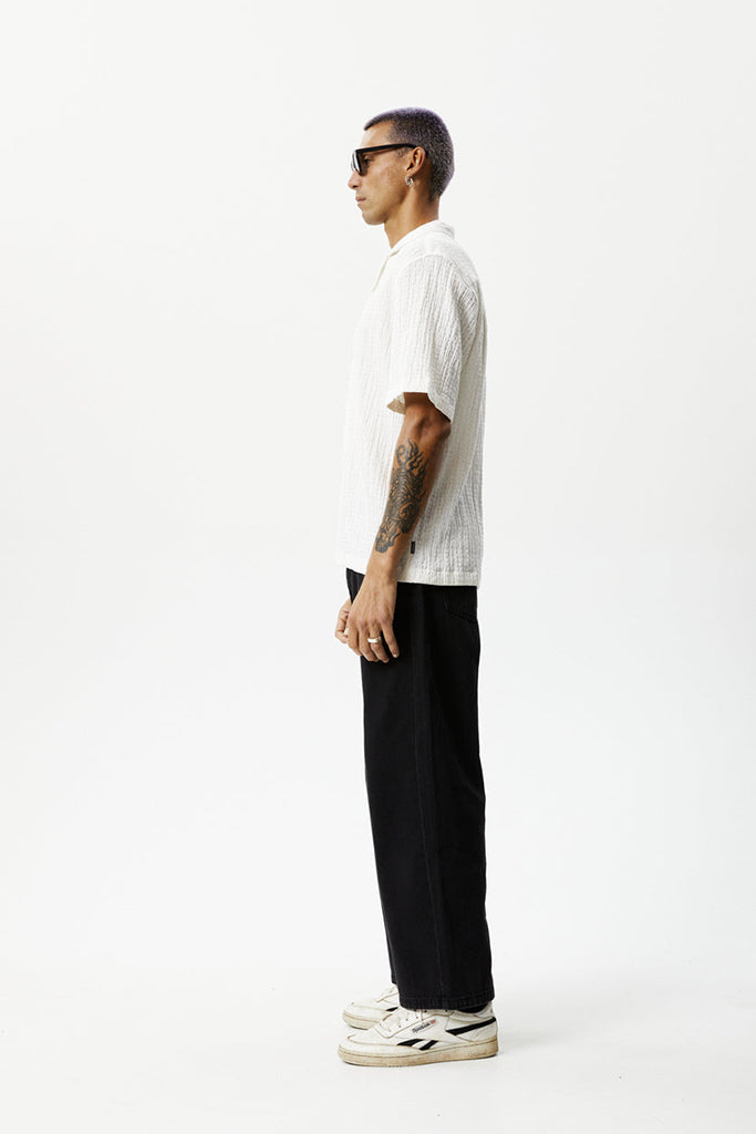 Afends Calm Hemp Cuban Short Sleeve Shirt White