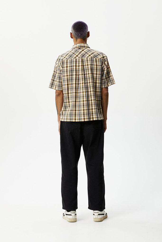 Afends Check Out Recycled Short Sleeve Shirt Moonbeam Check