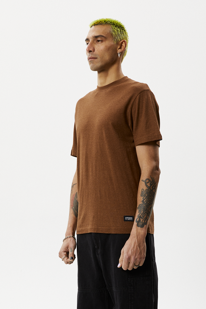 Afends Classic Hemp Retro Fit Tee Toffee