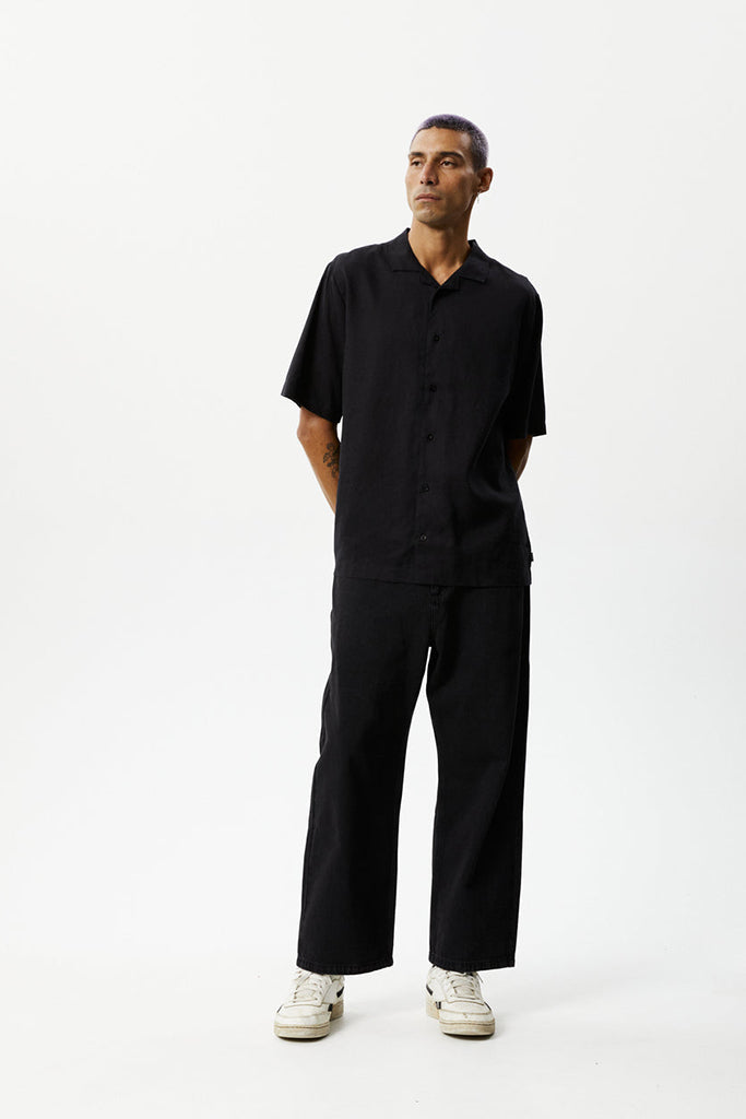 Afends Daily Hemp Cuban Short Sleeve Shirt - Black