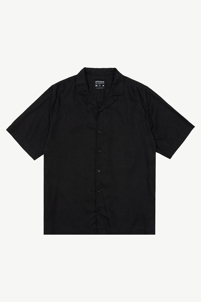 Afends Daily Hemp Cuban Short Sleeve Shirt - Black