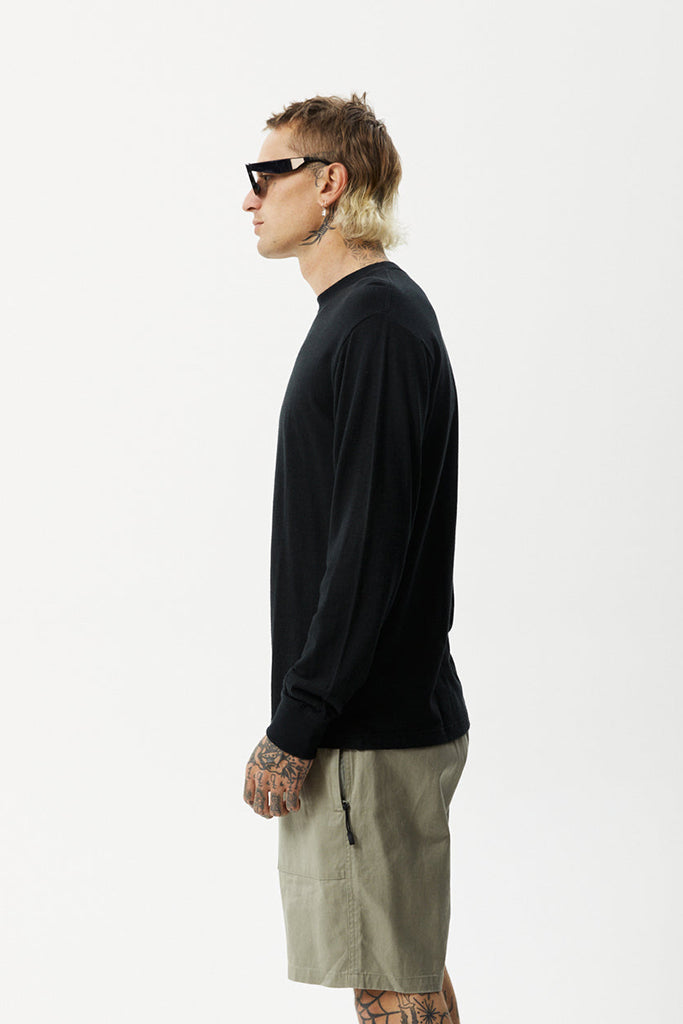 Afends Essential Hemp Retro L/S Tee Black