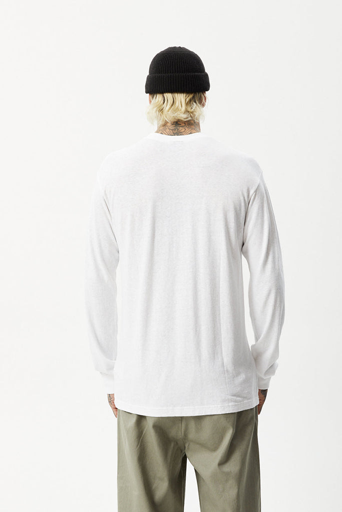 Afends Essential Hemp Retro L/S Tee White