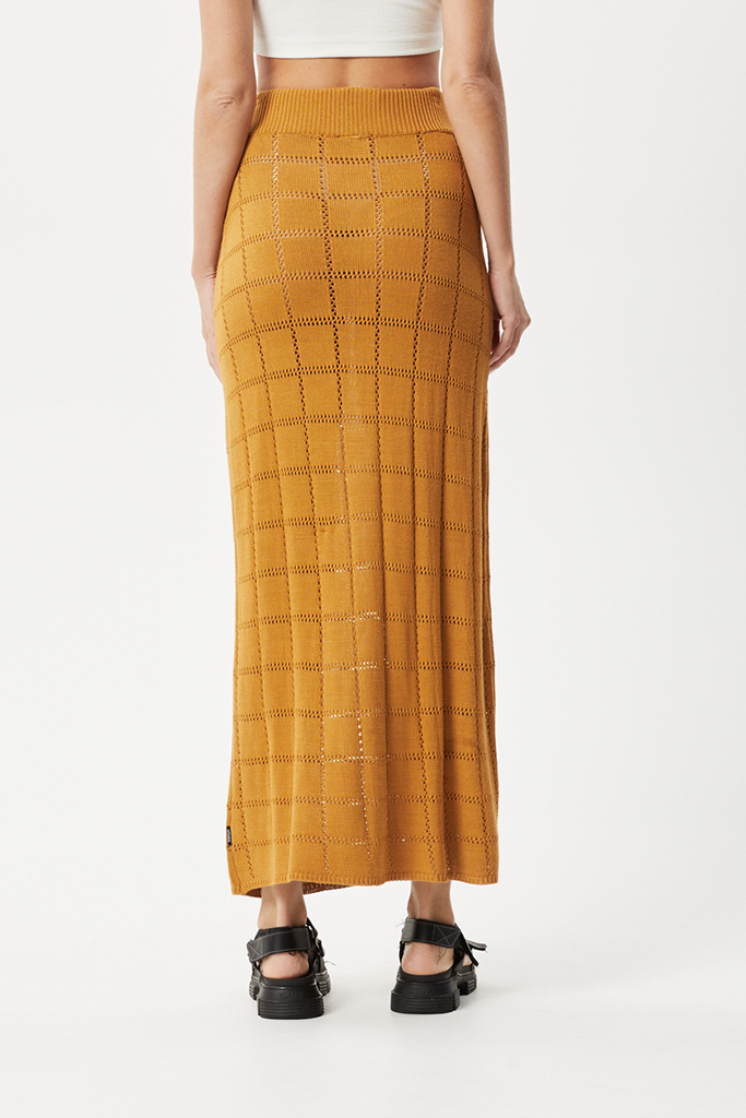 Afends Femme Knit Maxi Skirt Mustard