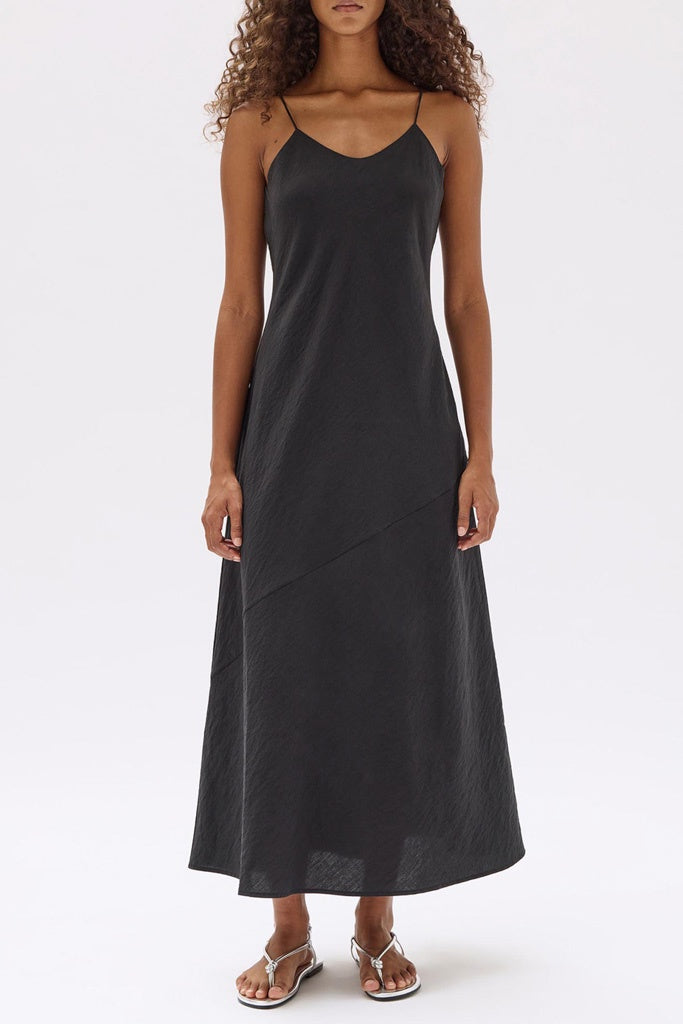 Assembly Heather Silk Blend Maxi Dress Black