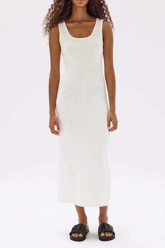 Assembly Lucinda Boucle Knit Maxi Dress Cream