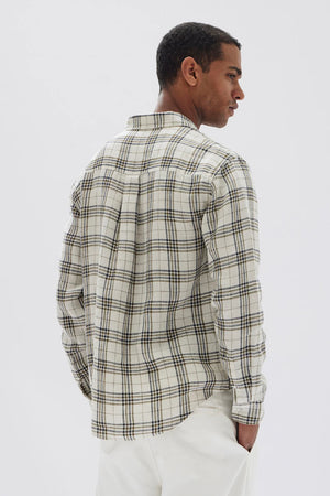 Assembly Mercer Linen Check L/S Shirt Limestone/Military Check