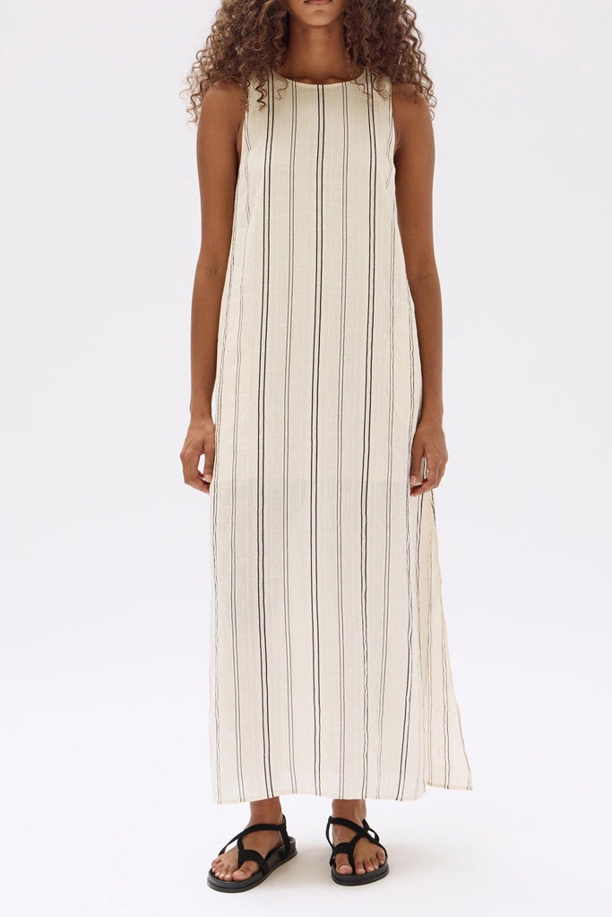 Assembly Milos Stripe Maxi Dress Cream/Black