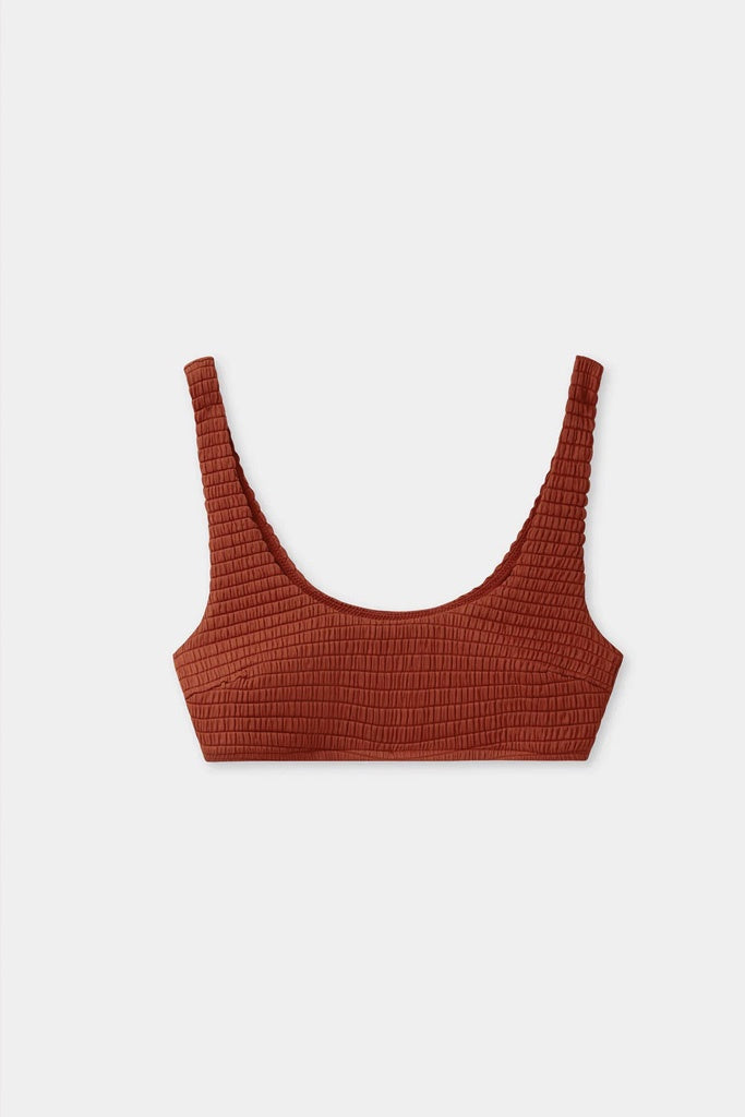 Assembly Nell Textured Swim Top Papaya