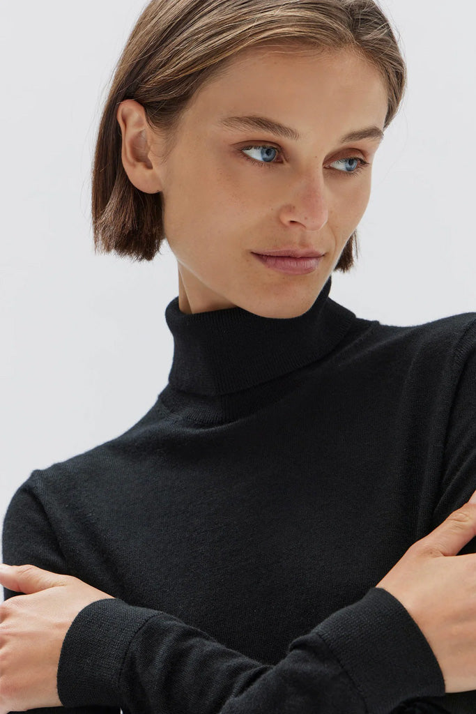 Assembly Nia Wool Long Sleeve Top Black