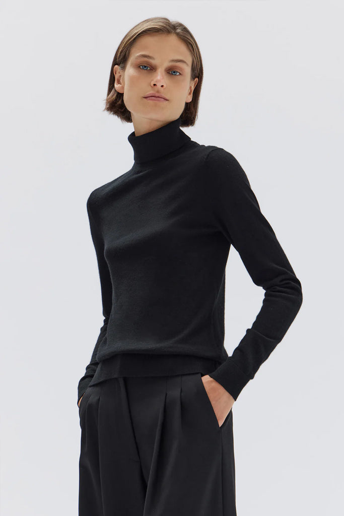 Assembly Nia Wool Long Sleeve Top Black