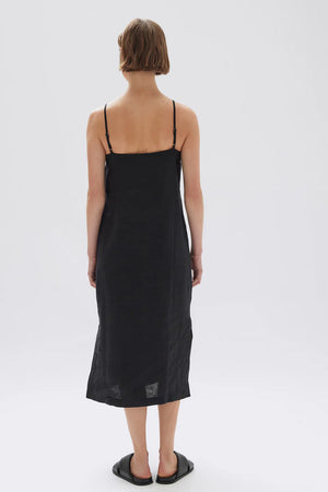 Assembly Vallory Linen Slip Dress Black