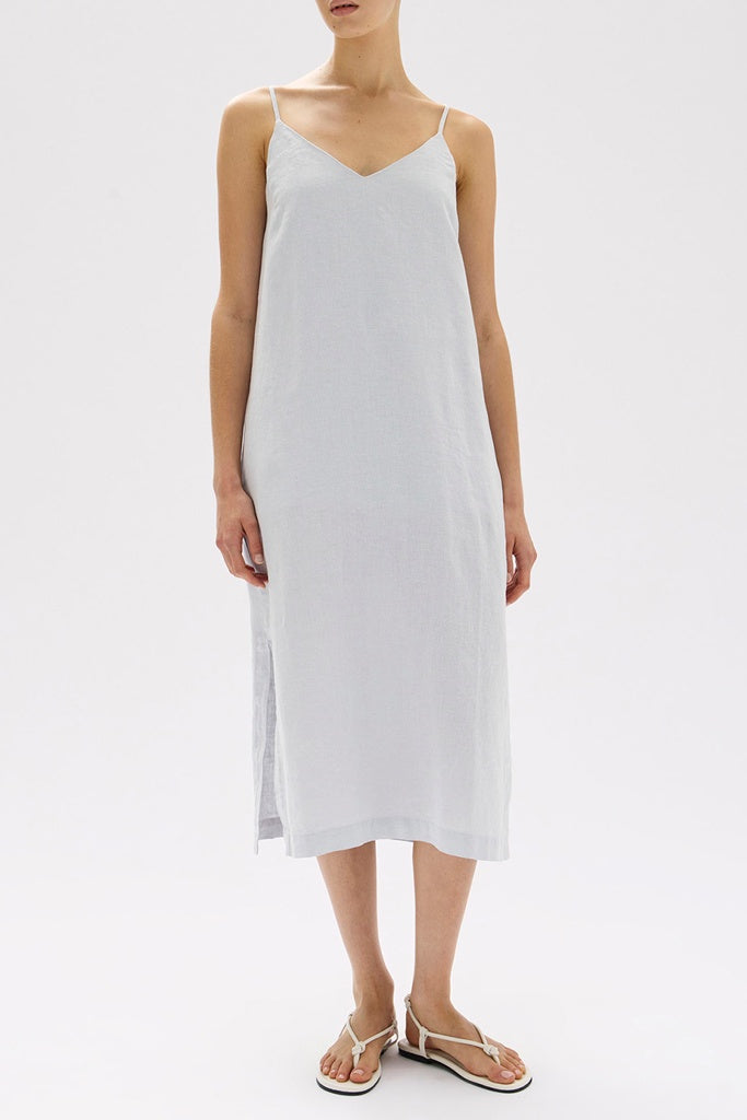 Assembly Vallory Linen Slip Dress Blue Haze