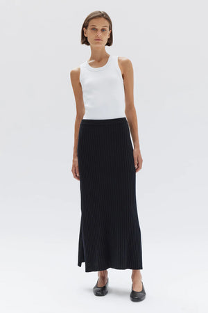 Assembly Wool Cashmere Rib Skirt Black