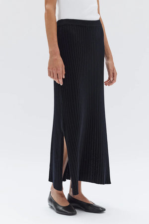 Assembly Wool Cashmere Rib Skirt Black