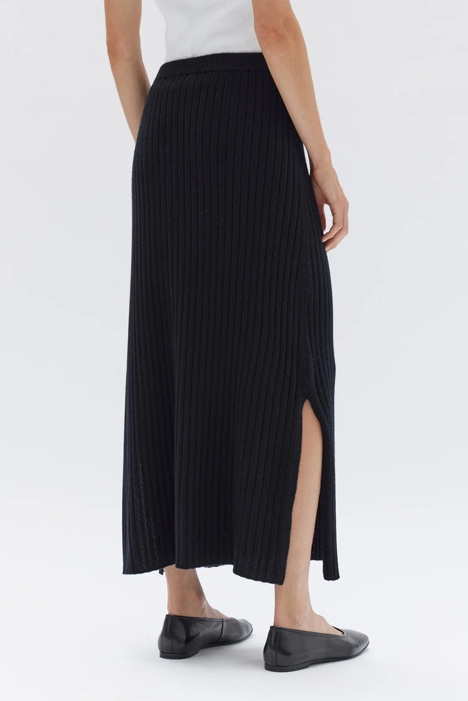 Assembly Wool Cashmere Rib Skirt Black