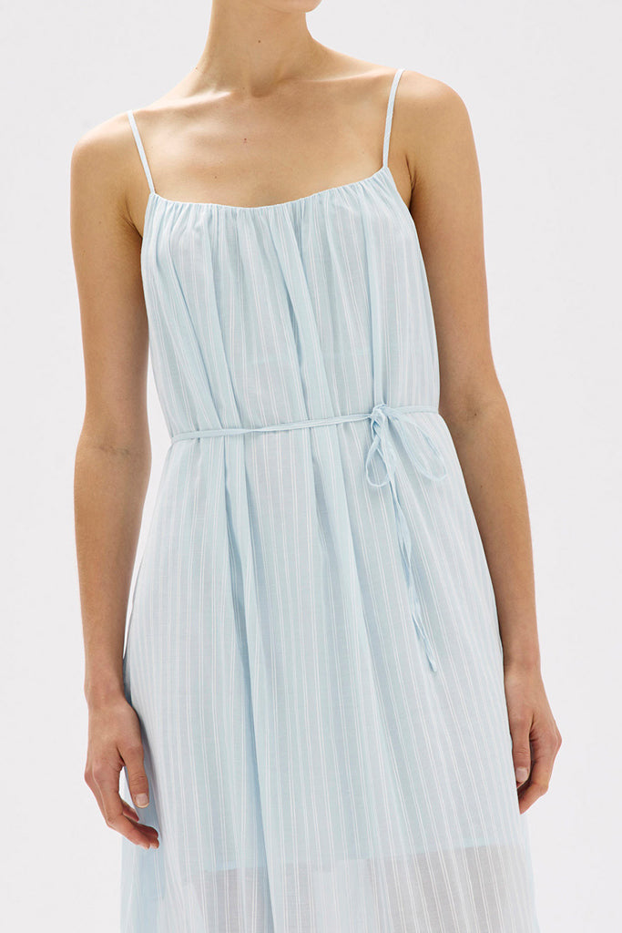 Assembly Cammy Stripe Maxi Dress Blue Haze/White