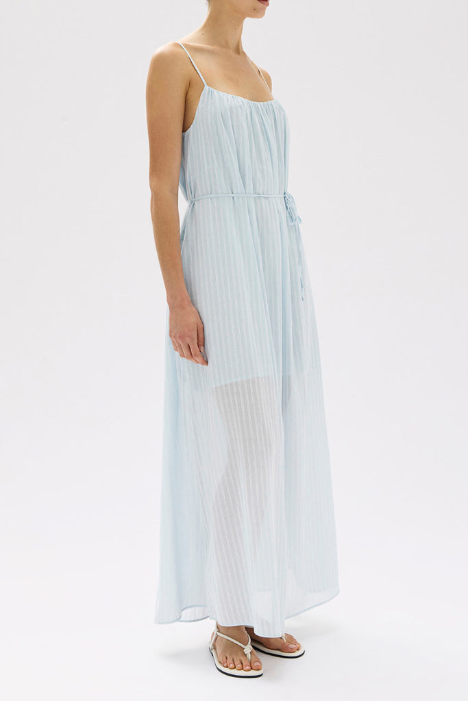 Assembly Cammy Stripe Maxi Dress Blue Haze/White