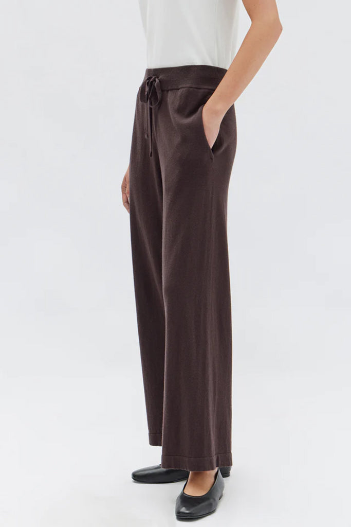 Assembly Cotton Cashmere Wide Leg Pant Chestnut