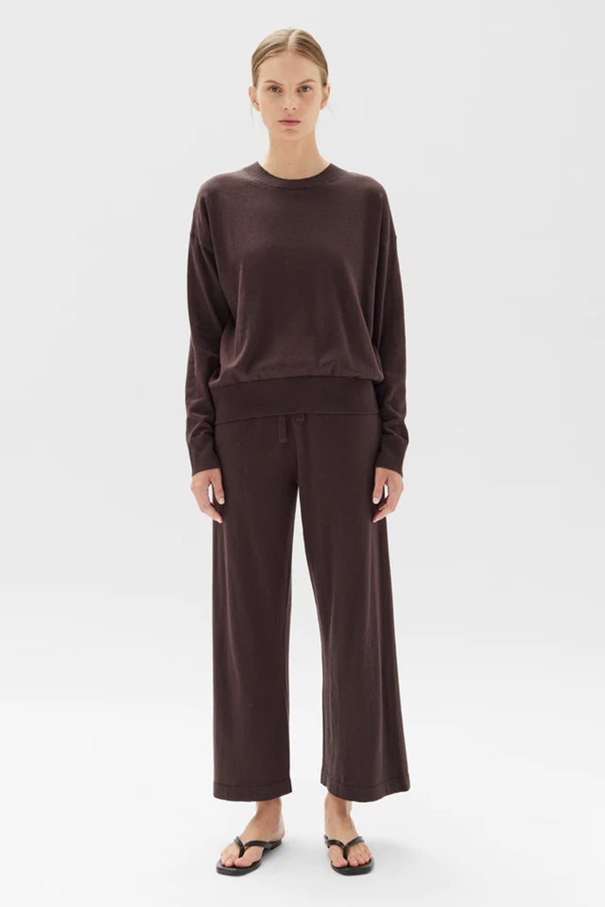 Assembly Cotton Cashmere Wide Leg Pant Chestnut