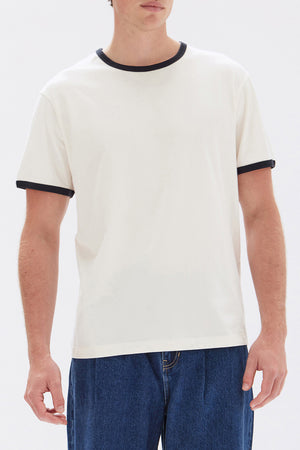 Assembly Elliot Ringer Tee Cream True Navy