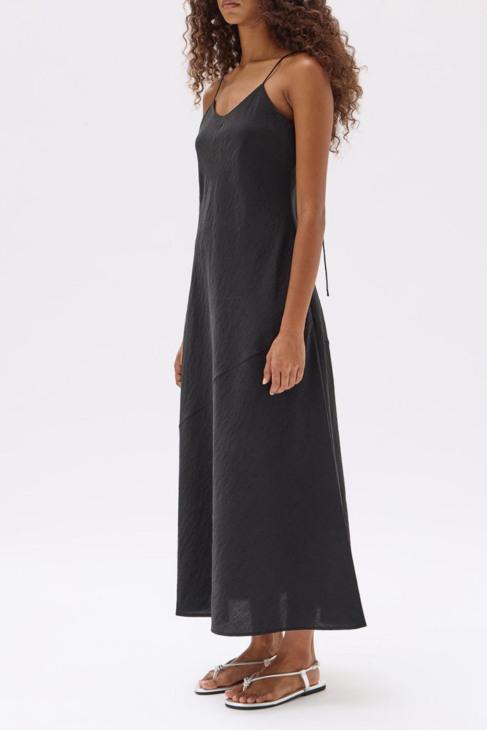 Assembly Heather Silk Blend Maxi Dress Black