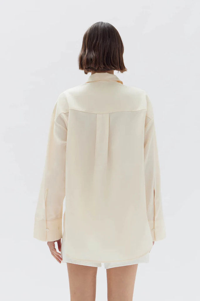 Assembly Kate Silk Linen Shirt Stone