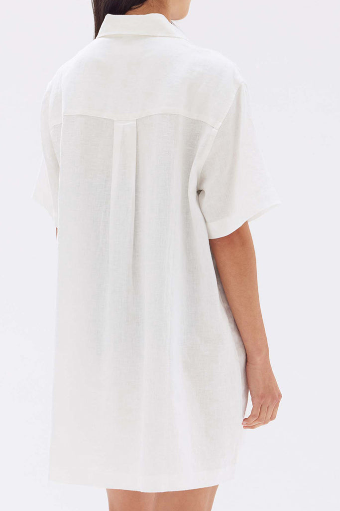 Assembly Louise Linen Mini Shirt Dress White