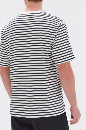 Assembly Mens Harbour Stripe Tee True Navy/White