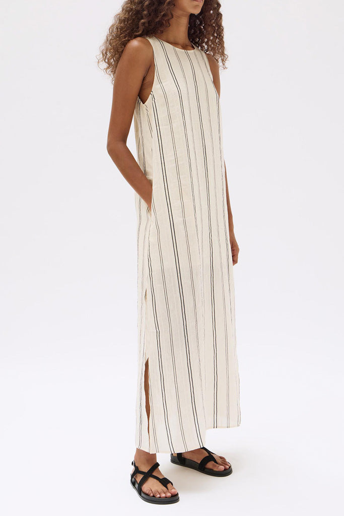 Assembly Milos Stripe Maxi Dress Cream/Black