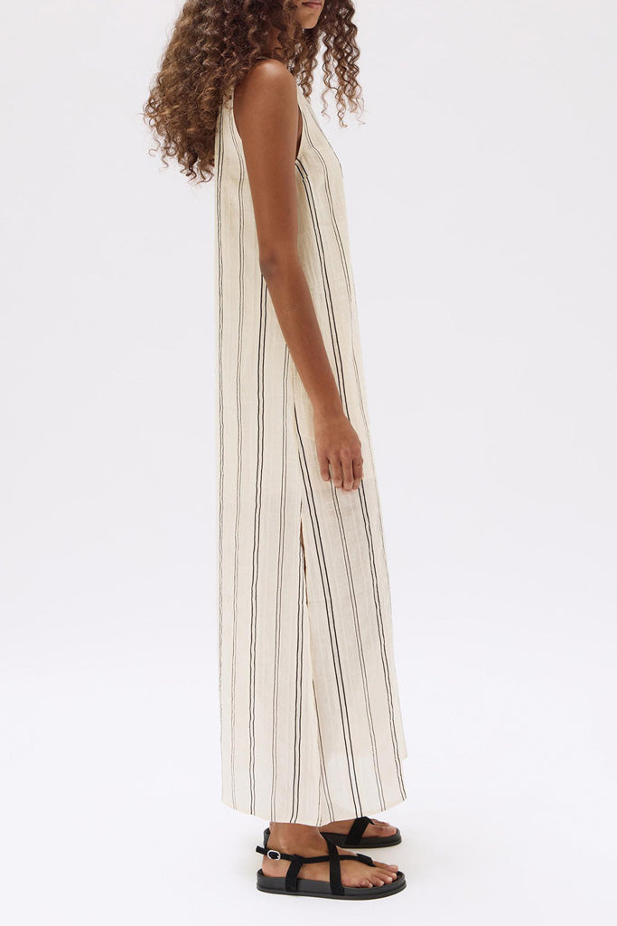 Assembly Milos Stripe Maxi Dress Cream/Black