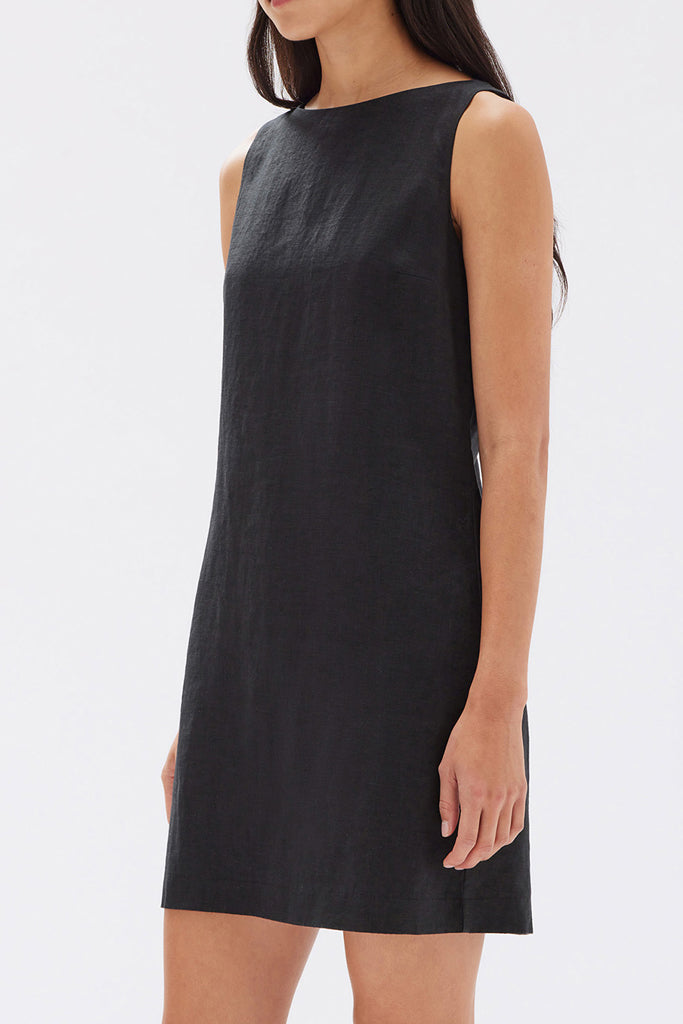 Assembly Nadine Linen Mini Dress Black