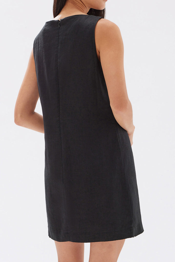 Assembly Nadine Linen Mini Dress Black