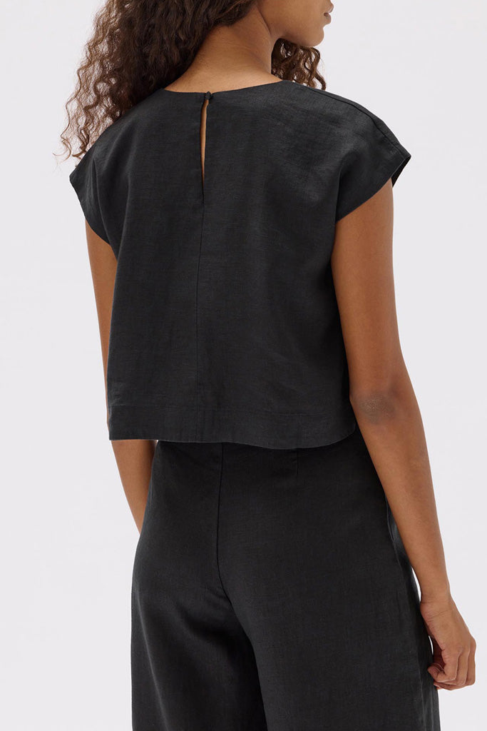 Assembly Tori Linen Top Black