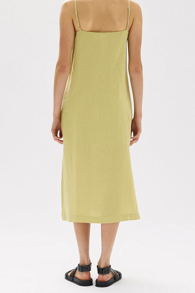 Assembly Vallory Linen Slip Dress Pear