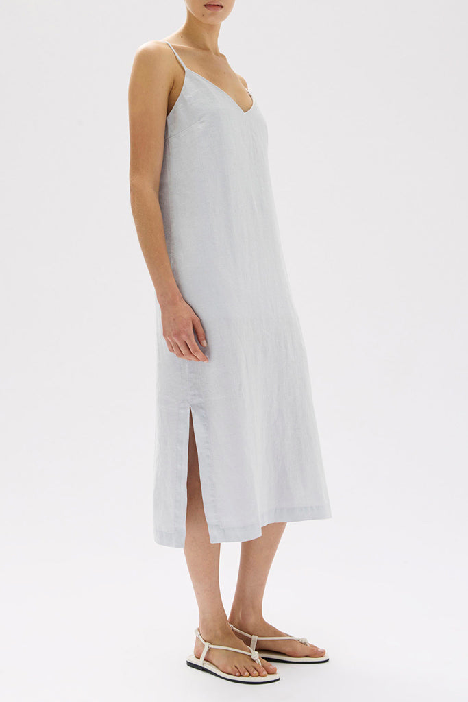 Assembly Vallory Linen Slip Dress Blue Haze