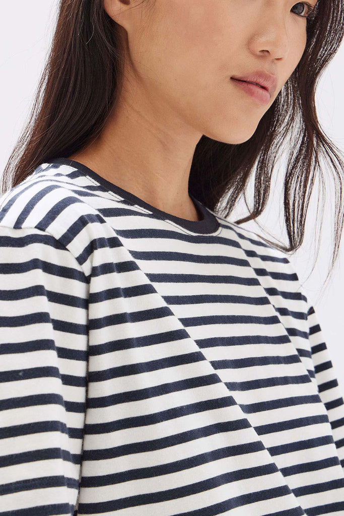 Assembly Harbour Stripe Tee True Navy/White