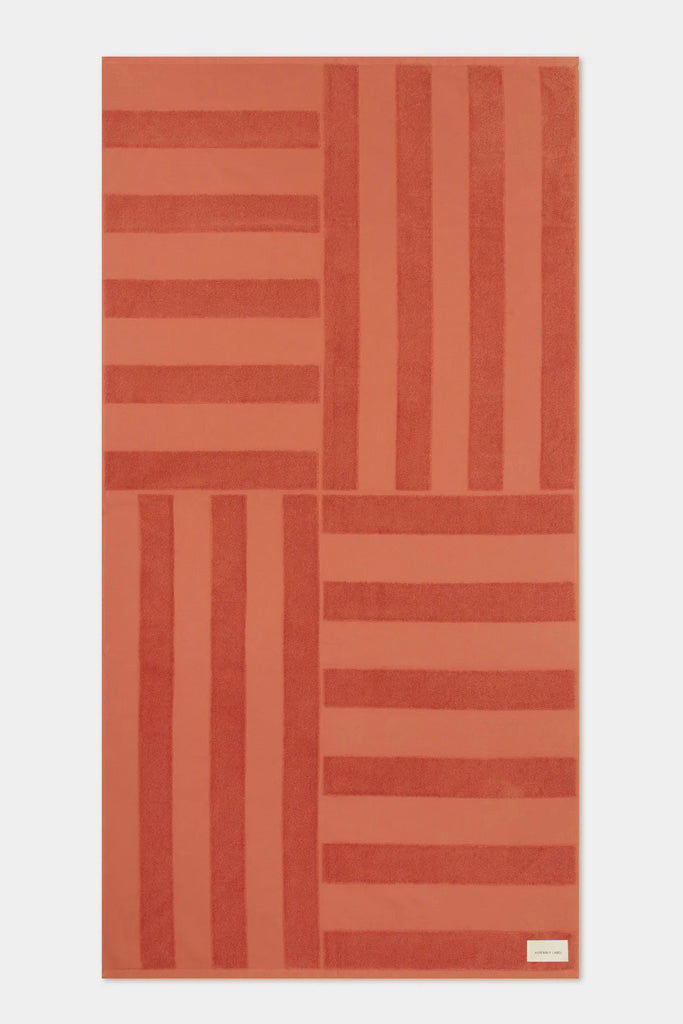 Assembly Jacquard Tile Beach Towel Papaya