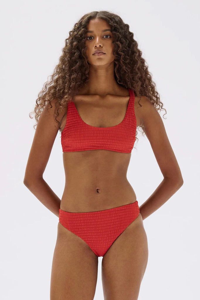 Assembly Nell Textured Swim Top Papaya