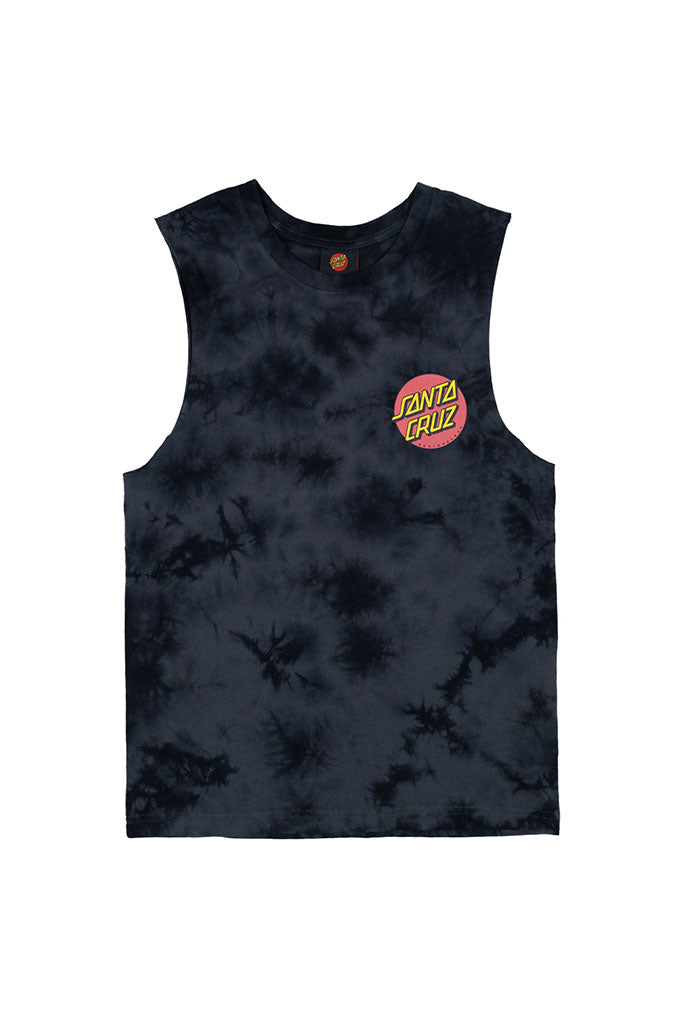 Santa Cruz Beware Dot Tie Dye Muscle Black Tie Dye