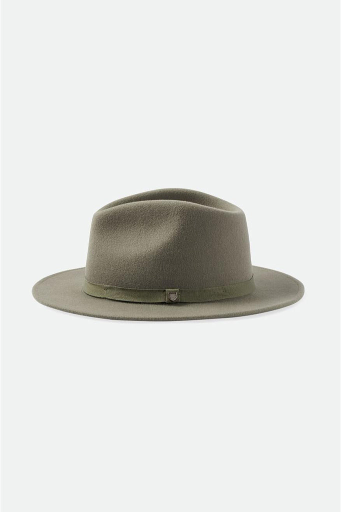 Brixton Messer Packable Fedora Olive Surplus