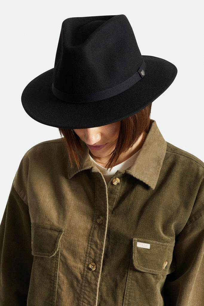 Brixton Messer Packable Fedora Black/Black