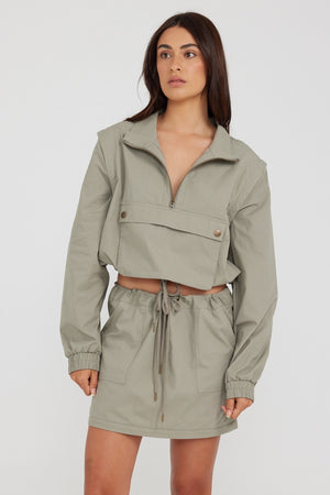 Charlie Holiday Amaya Cargo Jacket Sage